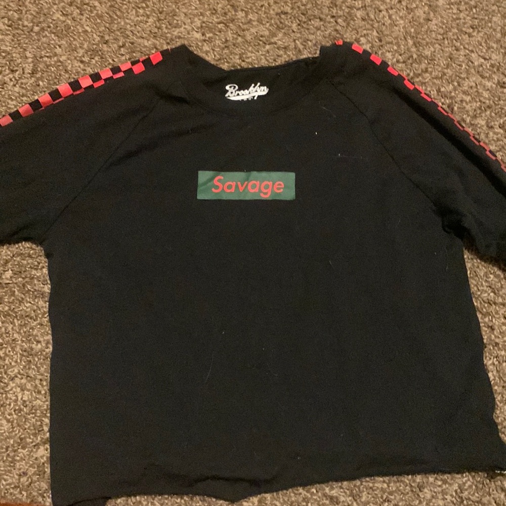 cropped long sleeve shirt,brand Brooklyn cloth,size  medium, never worn it.